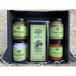 Coffret Huile 500ml + 4 tapenades personnalisées