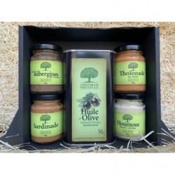 Coffret Huile 500ml + 4 tapenades personnalisées