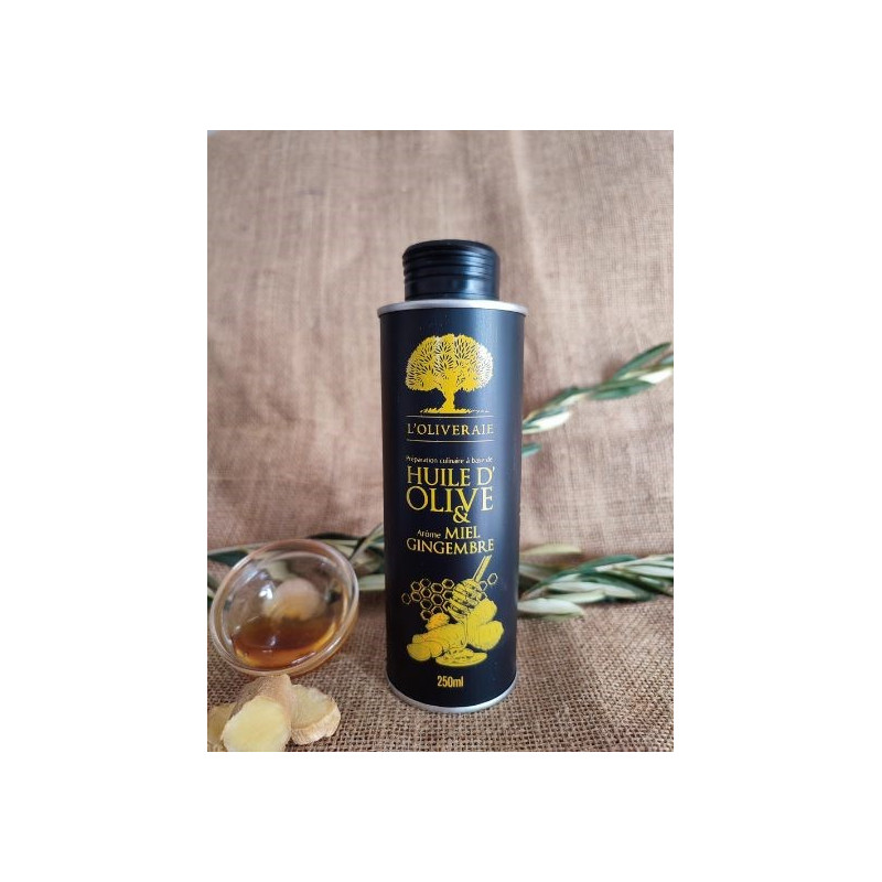 Huile d'olive aromatisée saveur Gingembre - Miel