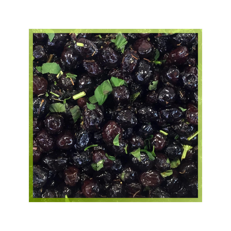 Olives noires au basilic - 250 g