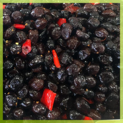 Olives noires pimentées - 250 g