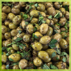 Olives vertes au basilic - 250 g